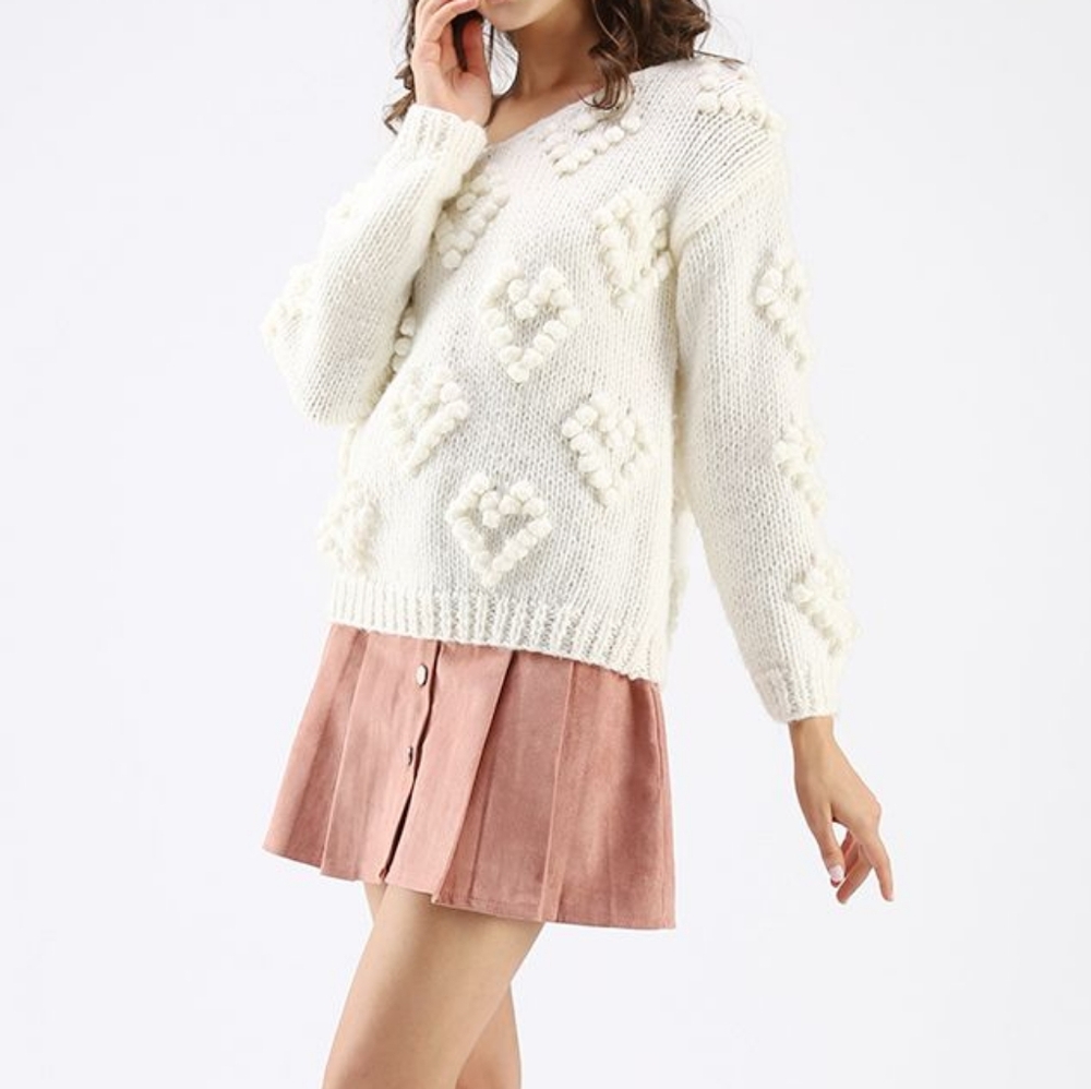Cute Knit Your Love V-Neck Sweater 🤍 - Picture 5 of 10